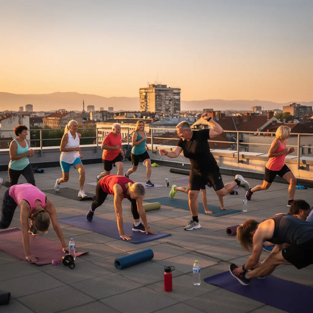 Треньор демонстрира интервална тренировка, насочена към подобряване на метаболизма.