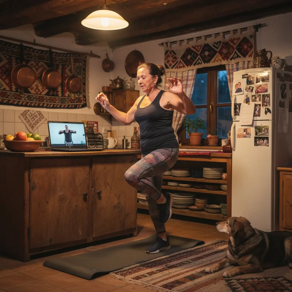 Графика с показатели за напредък в тренировките, визуализираща подобренията в мускулния тонус.